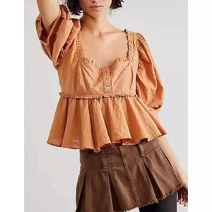 Free People Leave It To Me Babydoll Top Size M NWOT